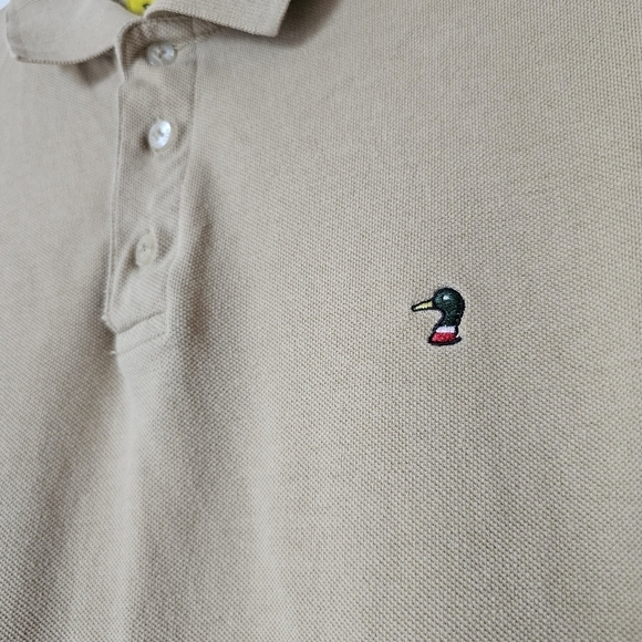 Vintage Duck Head beige cotton hipster normcore basic men's polo with a logo - Picture 2 of 6